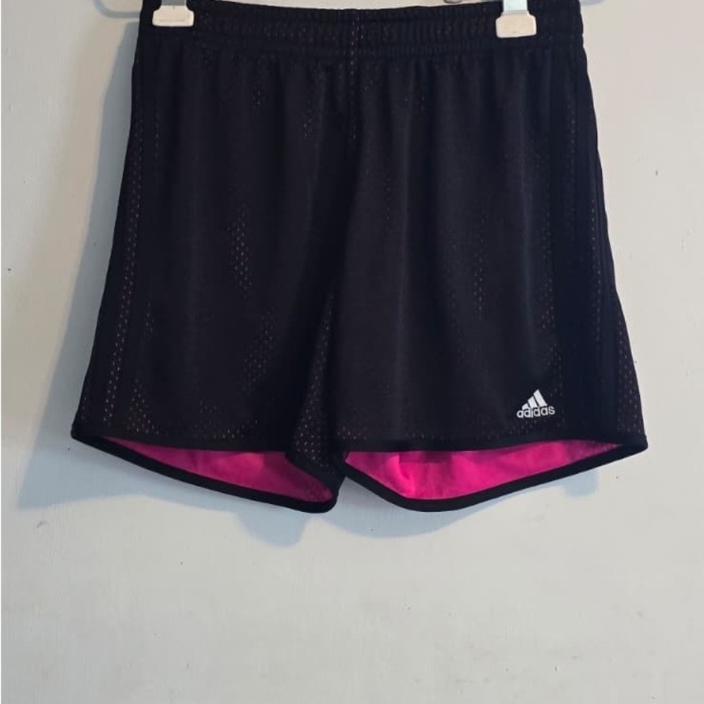 Adidas Women's Athletic Shorts Black with Pink Accent